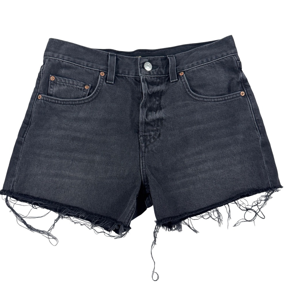 GRLFRND The Hayden Low Rise Boyfriend Shorts Black Denim Cut Offs Size 23